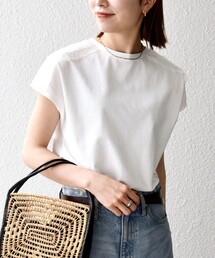 SHIPS any:〈洗濯機可能〉ジャージー フレンチスリーブ レース TEE