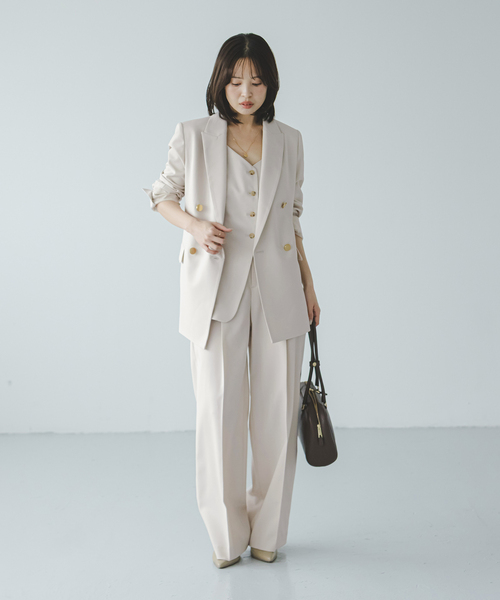Noble(ノーブル)の「《追加・セットアップ対応》エステルツイルストレッチスラックスパンツ(スラックス・レディース・アイボリー/チョコ/キャメル・34/38/40/36)」の12枚目の写真