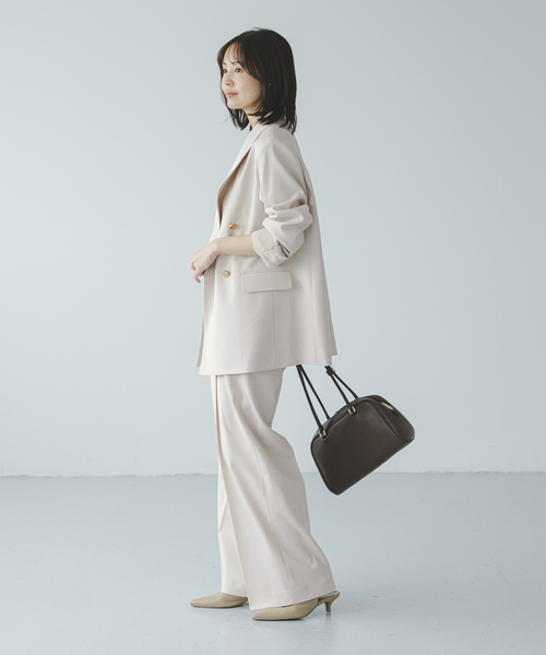 Noble(ノーブル)の「《追加・セットアップ対応》エステルツイルストレッチスラックスパンツ(スラックス・レディース・アイボリー/チョコ/キャメル・34/38/40/36)」の13枚目の写真
