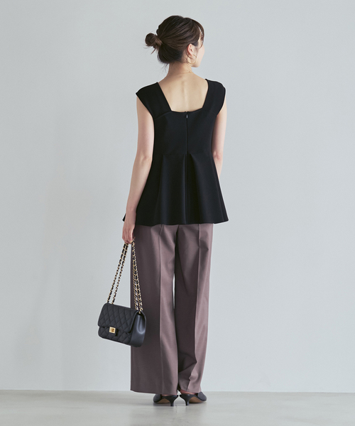Noble(ノーブル)の「《追加・セットアップ対応》エステルツイルストレッチスラックスパンツ(スラックス・レディース・アイボリー/チョコ/キャメル・34/38/40/36)」の19枚目の写真