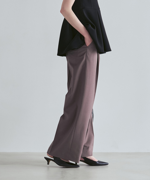 Noble(ノーブル)の「《追加・セットアップ対応》エステルツイルストレッチスラックスパンツ(スラックス・レディース・アイボリー/チョコ/キャメル・34/38/40/36)」の21枚目の写真