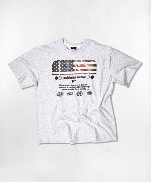 NOTUSUAL(ノットユージュアル)の「USユーズアルシンボル オーバーサイズ 半袖Tシャツ 4色(Tシャツ/カットソー・レディース・ライトホワイト/ブラック/ネイビー/ホワイト・MEDIUM/LARGE/SMALL/X-LARGE)」の8枚目の写真