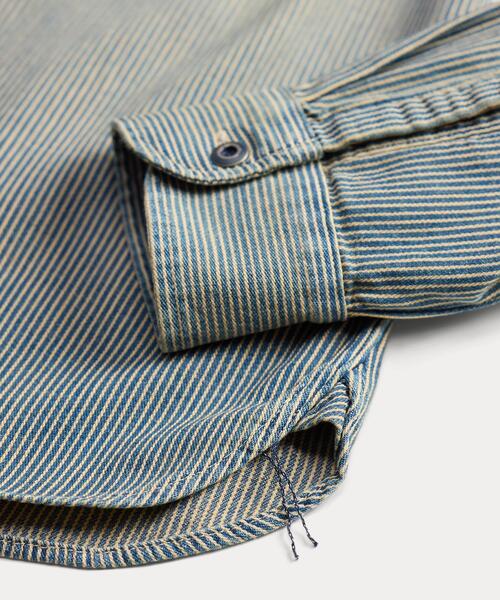 RRL(ダブル アール エル)の「インディゴ ストライプド ツイル ワークシャツ(シャツ/ブラウス・メンズ・ブルー・S/M/L/XL/XS/XXL)」の7枚目の写真