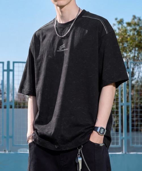 B.R.U(ブル)の「ショルダーラインワンポイント刺繍Tシャツ(Tシャツ/カットソー・メンズ・ホワイト/ブラック/チャコールグレー・FREE)」の10枚目の写真