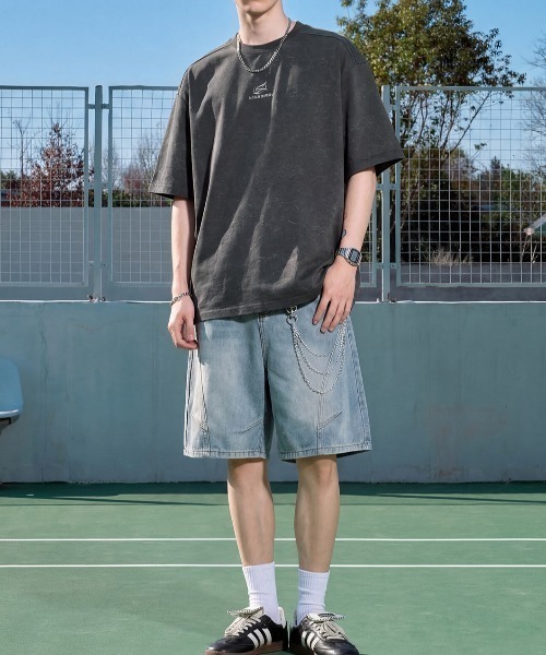 B.R.U(ブル)の「ショルダーラインワンポイント刺繍Tシャツ(Tシャツ/カットソー・メンズ・ホワイト/ブラック/チャコールグレー・FREE)」の15枚目の写真
