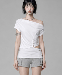 Cut-Out Open Short Sleeve (White)