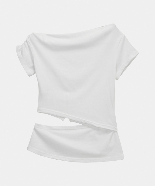 ETRE AU SOMMET(エトレオソメ)の「Cut-Out Open Short Sleeve (White)(Tシャツ/カットソー・レディース・ホワイト・FREE)」の5枚目の写真