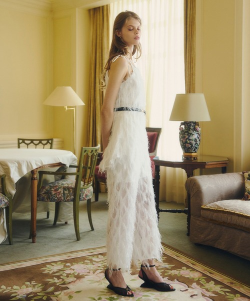 EIMY ISTOIRE(エイミーイストワール)の「PLUME CAMI TOPS(キャミソール・レディース・ブラック/ホワイト・F)」の9枚目の写真