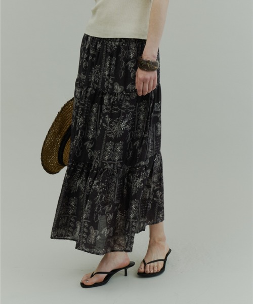 Plumel(プルメル)の「Paisley Pattern Skirt / ペイズリーパターンスカート(スカート・レディース・ブラック/オフホワイト・MEDIUM)」の15枚目の写真