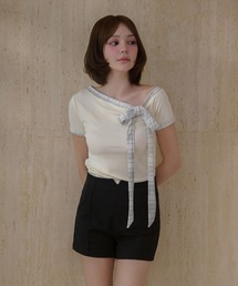 Check ribbon hazel tops / チェックリボンヘーゼルトップス