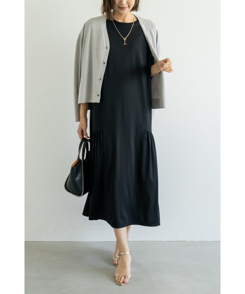 M.deux(エムドゥ)の「サイドギャザーカットワンピース(ワンピース・レディース・ブラウン/ブラック・MEDIUM)」の5枚目の写真