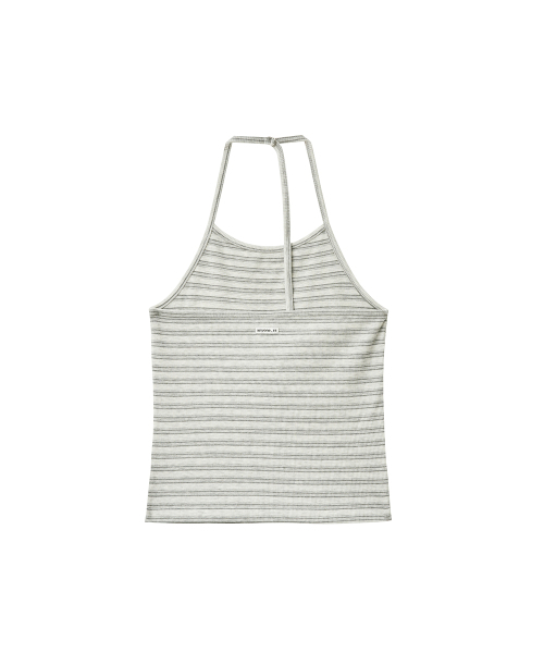 RENSE(レンセ)の「Ribbed Stripe Halter Top Melange Gray(Tシャツ/カットソー・レディース・その他・OS)」の4枚目の写真
