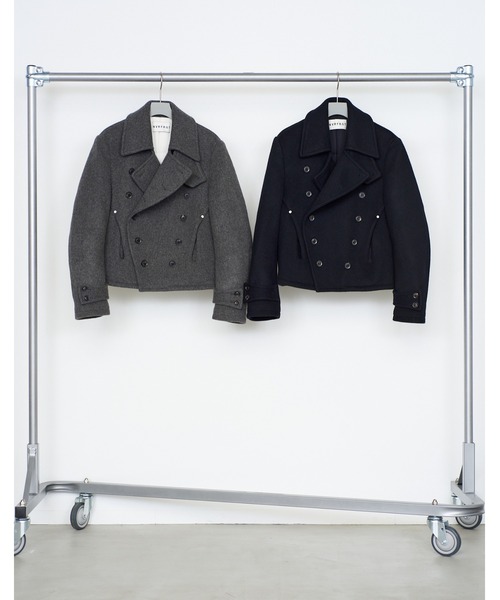 NVRFRGT(ネヴァーフォーゲット)の「SHORT PEA COAT(ピーコート・メンズ・ブラック/グレー・2)」の13枚目の写真
