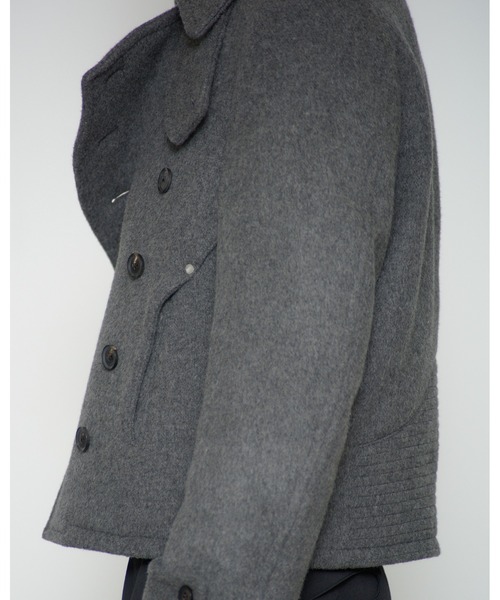 NVRFRGT(ネヴァーフォーゲット)の「SHORT PEA COAT(ピーコート・メンズ・ブラック/グレー・2)」の5枚目の写真
