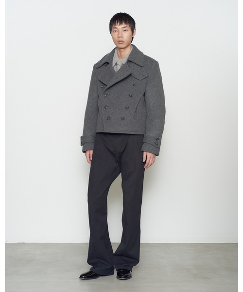 NVRFRGT(ネヴァーフォーゲット)の「SHORT PEA COAT(ピーコート・メンズ・ブラック/グレー・2)」の6枚目の写真