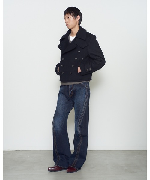 NVRFRGT(ネヴァーフォーゲット)の「SHORT PEA COAT(ピーコート・メンズ・ブラック/グレー・2)」の8枚目の写真