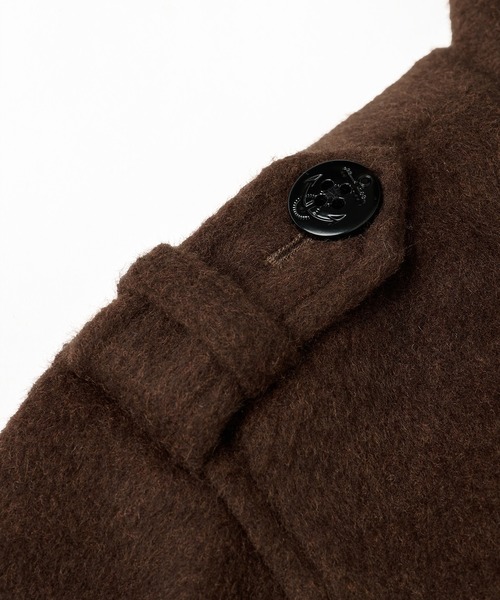 WISH FOR EVER(ウィッシュフォーエバー)の「NAPOLEON DESIGN SHORT HOOD PEACOAT/ナポレオンデザインショートフードピーコート(ピーコート・メンズ・ブラウン/チェック/ブラック・MEDIUM/X-SMALL/LARGE/SMALL)」の6枚目の写真