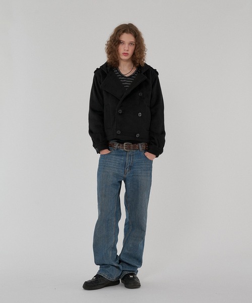 WISH FOR EVER(ウィッシュフォーエバー)の「NAPOLEON DESIGN SHORT HOOD PEACOAT/ナポレオンデザインショートフードピーコート(ピーコート・メンズ・ブラウン/チェック/ブラック・MEDIUM/X-SMALL/LARGE/SMALL)」の13枚目の写真
