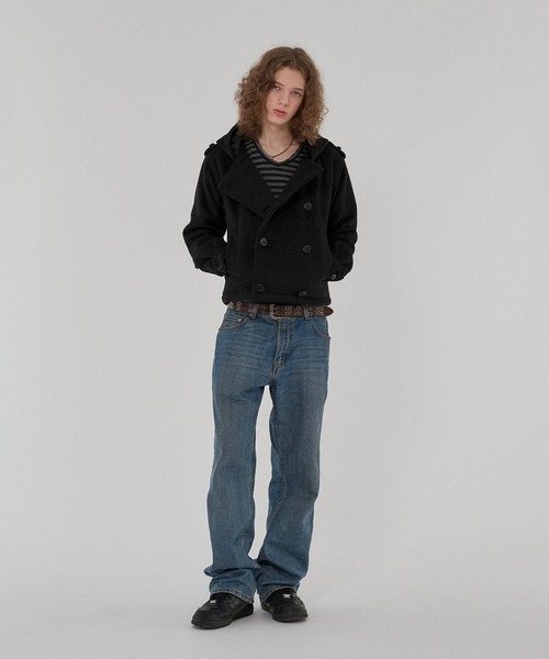 WISH FOR EVER(ウィッシュフォーエバー)の「NAPOLEON DESIGN SHORT HOOD PEACOAT/ナポレオンデザインショートフードピーコート(ピーコート・メンズ・ブラウン/チェック/ブラック・MEDIUM/X-SMALL/LARGE/SMALL)」の10枚目の写真
