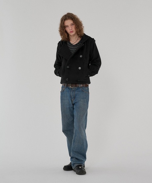 WISH FOR EVER(ウィッシュフォーエバー)の「NAPOLEON DESIGN SHORT HOOD PEACOAT/ナポレオンデザインショートフードピーコート(ピーコート・メンズ・ブラウン/チェック/ブラック・MEDIUM/X-SMALL/LARGE/SMALL)」の14枚目の写真