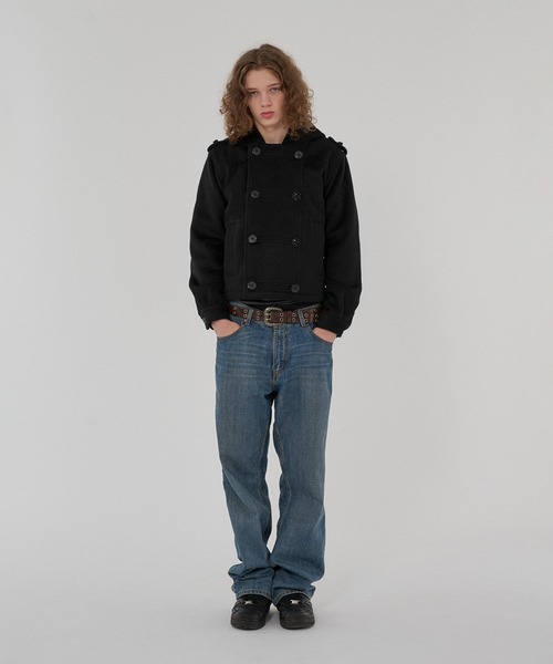 WISH FOR EVER(ウィッシュフォーエバー)の「NAPOLEON DESIGN SHORT HOOD PEACOAT/ナポレオンデザインショートフードピーコート(ピーコート・メンズ・ブラウン/チェック/ブラック・MEDIUM/X-SMALL/LARGE/SMALL)」の17枚目の写真