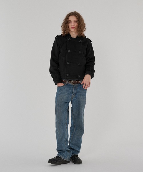 WISH FOR EVER(ウィッシュフォーエバー)の「NAPOLEON DESIGN SHORT HOOD PEACOAT/ナポレオンデザインショートフードピーコート(ピーコート・メンズ・ブラウン/チェック/ブラック・MEDIUM/X-SMALL/LARGE/SMALL)」の18枚目の写真