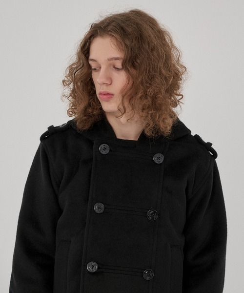 WISH FOR EVER(ウィッシュフォーエバー)の「NAPOLEON DESIGN SHORT HOOD PEACOAT/ナポレオンデザインショートフードピーコート(ピーコート・メンズ・ブラウン/チェック/ブラック・MEDIUM/X-SMALL/LARGE/SMALL)」の19枚目の写真