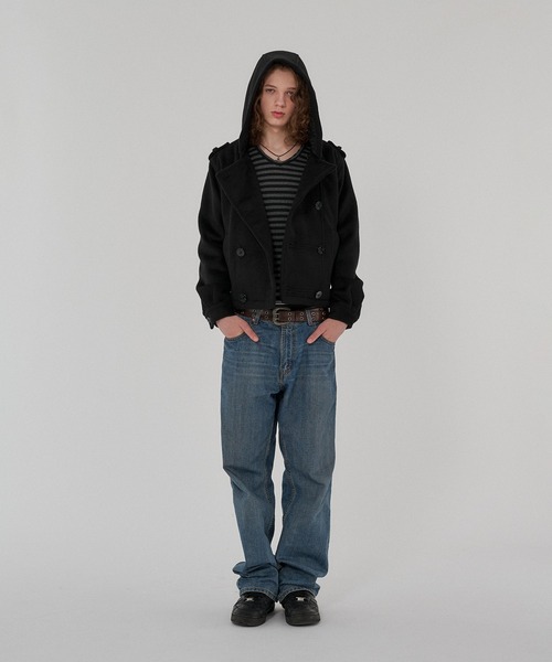 WISH FOR EVER(ウィッシュフォーエバー)の「NAPOLEON DESIGN SHORT HOOD PEACOAT/ナポレオンデザインショートフードピーコート(ピーコート・メンズ・ブラウン/チェック/ブラック・MEDIUM/X-SMALL/LARGE/SMALL)」の20枚目の写真