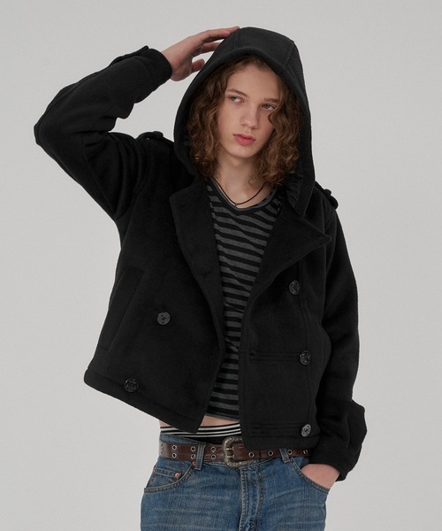 WISH FOR EVER(ウィッシュフォーエバー)の「NAPOLEON DESIGN SHORT HOOD PEACOAT/ナポレオンデザインショートフードピーコート(ピーコート・メンズ・ブラウン/チェック/ブラック・MEDIUM/X-SMALL/LARGE/SMALL)」の22枚目の写真