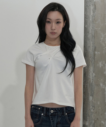 SLASH PINTUCK T-SHIRT (WHITE)