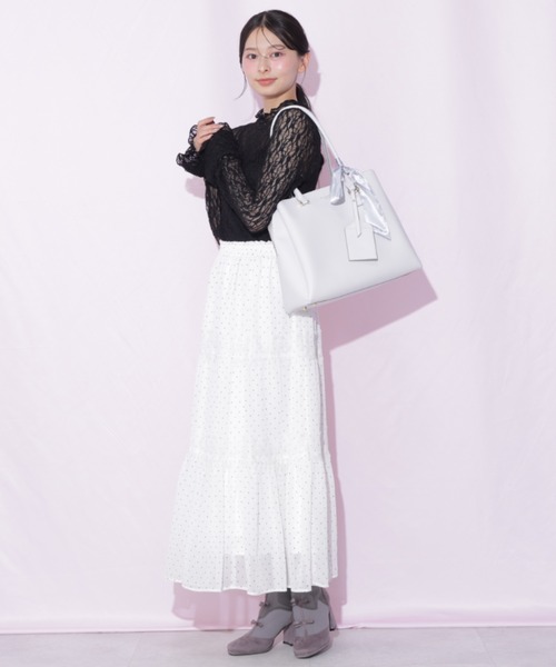 JILL by JILL STUART(ジルバイジルスチュアート)の「スカーフ付きトートバッグ(トートバッグ・レディース・グレー/ブラック/モカ・FREE)」の7枚目の写真