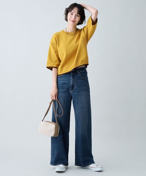 ANY(エニィ)の「【ANY DENIM】ワイドデニムパンツ(デニムパンツ・レディース・ダルブルー系/ダークブラウン系・SMALL/X-SMALL/LARGE/MEDIUM)」の7枚目の写真