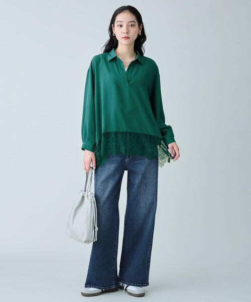 ANY(エニィ)の「【ANY DENIM】ワイドデニムパンツ(デニムパンツ・レディース・ダルブルー系/ダークブラウン系・SMALL/X-SMALL/LARGE/MEDIUM)」の13枚目の写真