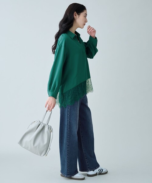 ANY(エニィ)の「【ANY DENIM】ワイドデニムパンツ(デニムパンツ・レディース・ダルブルー系/ダークブラウン系・SMALL/X-SMALL/LARGE/MEDIUM)」の14枚目の写真