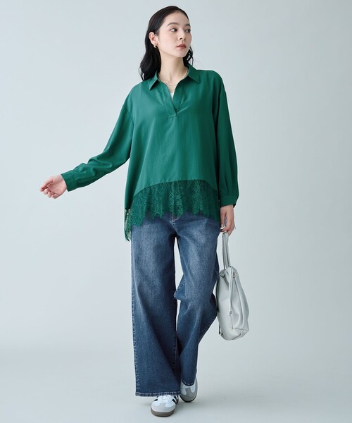 ANY(エニィ)の「【ANY DENIM】ワイドデニムパンツ(デニムパンツ・レディース・ダルブルー系/ダークブラウン系・SMALL/X-SMALL/LARGE/MEDIUM)」の15枚目の写真