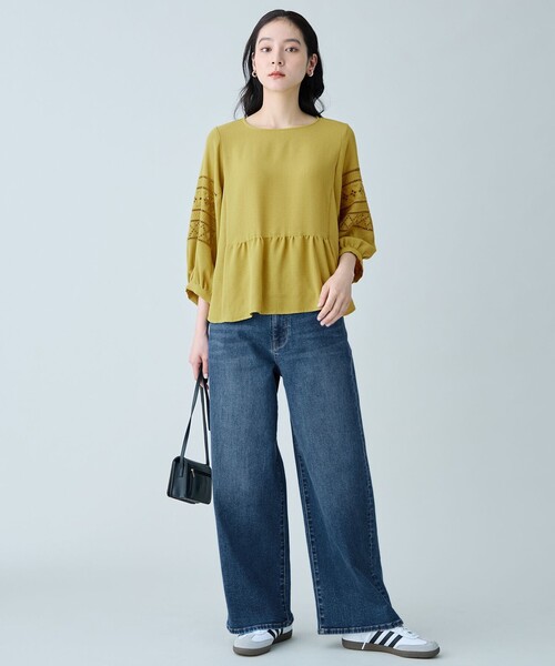 ANY(エニィ)の「【ANY DENIM】ワイドデニムパンツ(デニムパンツ・レディース・ダルブルー系/ダークブラウン系・SMALL/X-SMALL/LARGE/MEDIUM)」の16枚目の写真