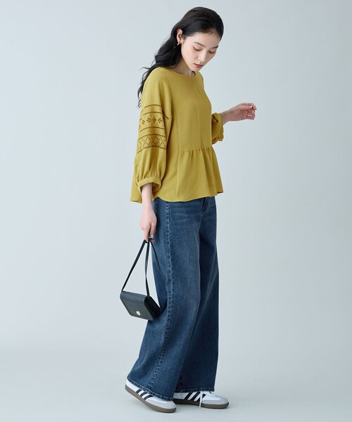 ANY(エニィ)の「【ANY DENIM】ワイドデニムパンツ(デニムパンツ・レディース・ダルブルー系/ダークブラウン系・SMALL/X-SMALL/LARGE/MEDIUM)」の17枚目の写真