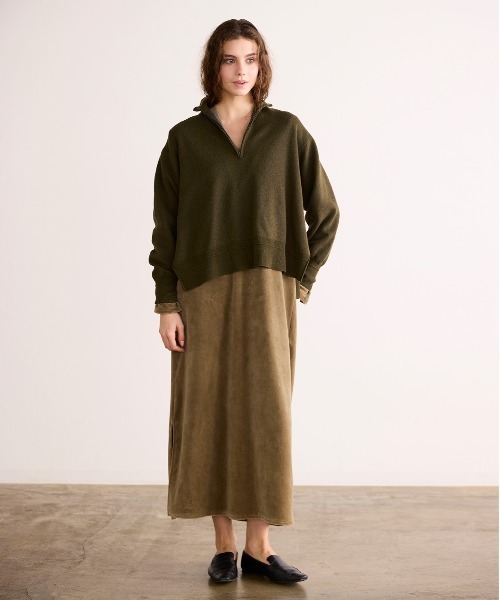 WALANCE(ワランス)の「COTTON SILK DOUBLEFACE HALF ZIP PULLOVER(その他トップス・レディース・カーキ/レッド・FREE)」の2枚目の写真
