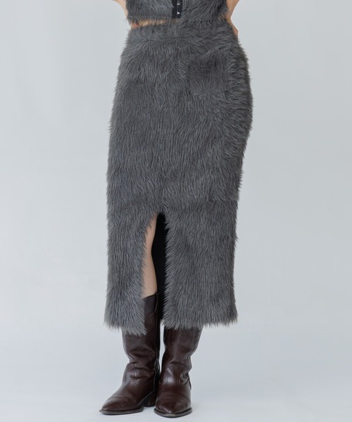 SENEE（セニー）の「feather knit long skirt（フェザーニットロングスカート）（スカート・レディース・アイボリー/ブラック/グレー・SMALL/MEDIUM）」の19枚目の写真