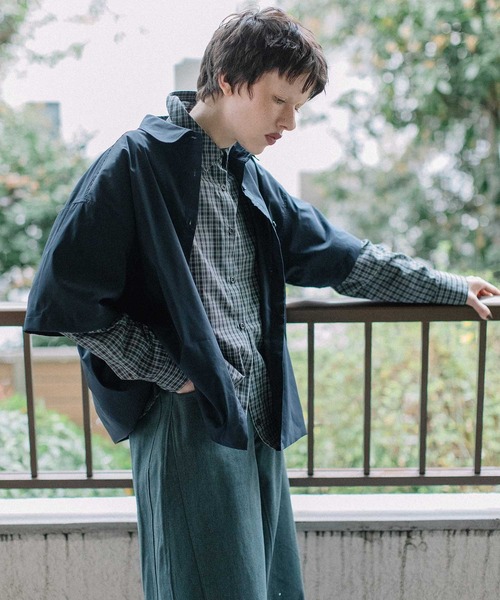 MARECHAL TERRE(マルシャルテル)の「3way コンビネーションシャツ(シャツ/ブラウス・レディース・チェック/ネイビー/ネイビー系/オフホワイト・MEDIUM)」の3枚目の写真