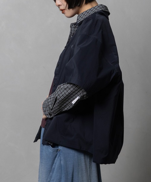 MARECHAL TERRE(マルシャルテル)の「3way コンビネーションシャツ(シャツ/ブラウス・レディース・チェック/ネイビー/ネイビー系/オフホワイト・MEDIUM)」の20枚目の写真