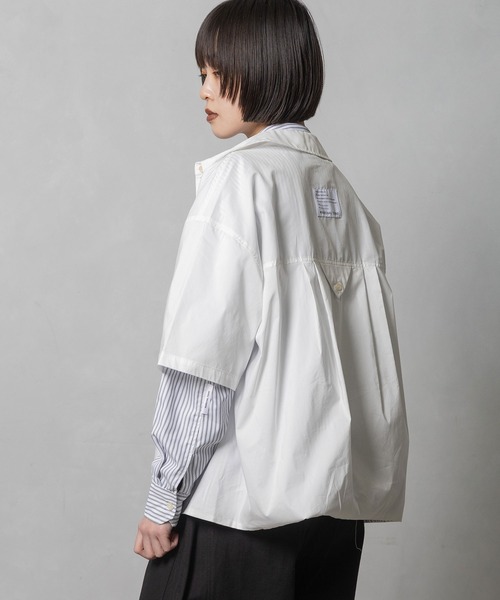 MARECHAL TERRE(マルシャルテル)の「3way コンビネーションシャツ(シャツ/ブラウス・レディース・チェック/ネイビー/ネイビー系/オフホワイト・MEDIUM)」の7枚目の写真