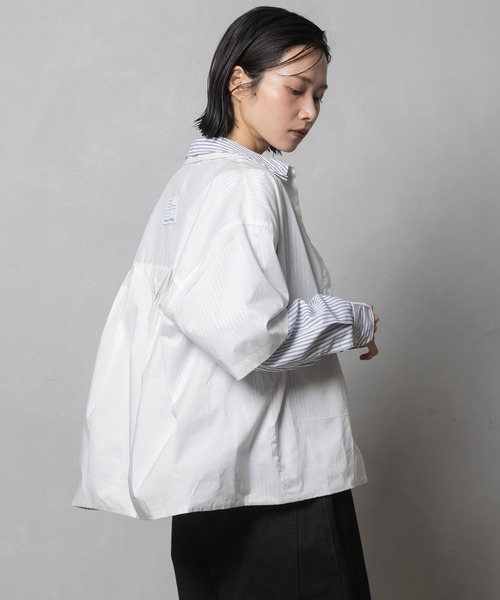 MARECHAL TERRE(マルシャルテル)の「3way コンビネーションシャツ(シャツ/ブラウス・レディース・チェック/ネイビー/ネイビー系/オフホワイト・MEDIUM)」の12枚目の写真