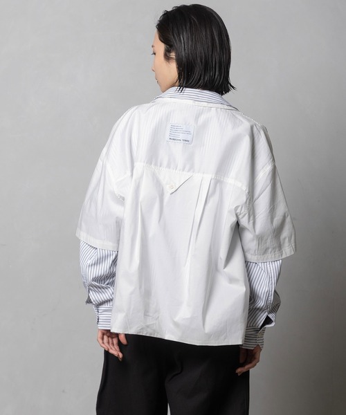 MARECHAL TERRE(マルシャルテル)の「3way コンビネーションシャツ(シャツ/ブラウス・レディース・チェック/ネイビー/ネイビー系/オフホワイト・MEDIUM)」の5枚目の写真