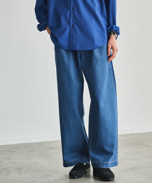 green label relaxing(グリーンレーベルリラクシング)の「【別注/WEB限定】<3/2 WORKS>GLR ワイド デニム パンツ(デニムパンツ・メンズ・コバルトブルー/ネイビー・S/M/L/XL)」の1枚目の写真