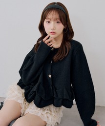 【新色追加】《上品見え・着回し抜群》ヘムフリルカーディガン
