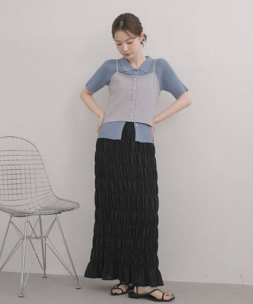RETRO GIRL(レトロガール)の「ニットビスチェ&カーデセット(ニット/セーター・レディース・ブルー/ナチュラル/ベージュ・FREE)」の5枚目の写真