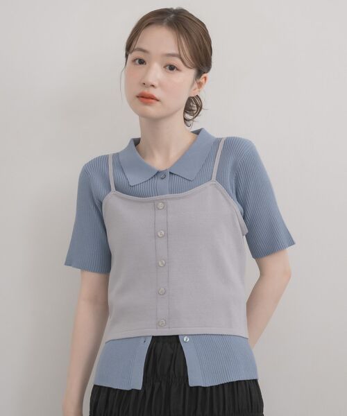 RETRO GIRL(レトロガール)の「ニットビスチェ&カーデセット(ニット/セーター・レディース・ブルー/ナチュラル/ベージュ・FREE)」の7枚目の写真