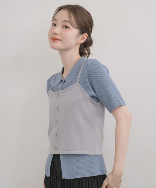 RETRO GIRL(レトロガール)の「ニットビスチェ&カーデセット(ニット/セーター・レディース・ブルー/ナチュラル/ベージュ・FREE)」の9枚目の写真