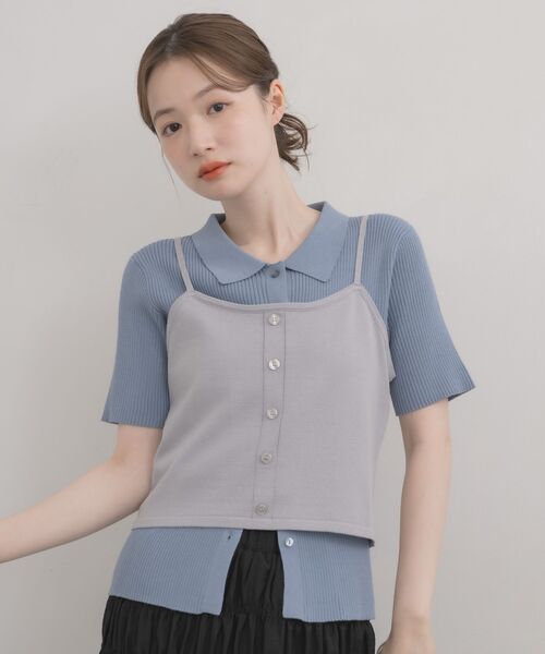 RETRO GIRL(レトロガール)の「ニットビスチェ&カーデセット(ニット/セーター・レディース・ブルー/ナチュラル/ベージュ・FREE)」の10枚目の写真